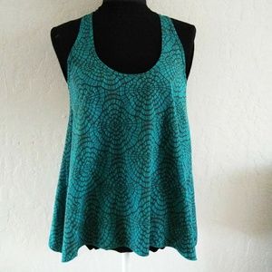 Eight*Sixty Teal hi/lo tank with shark bite hem S